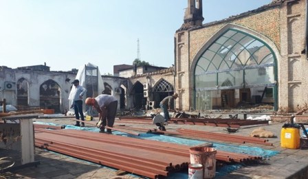 استفاده از معماری سنتی برای احیای تاریخیترین مسجد شمال ایران/تصاویر