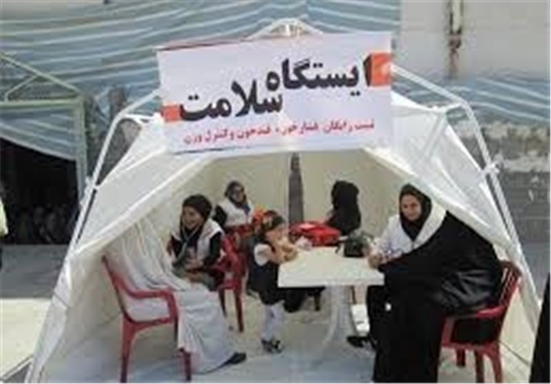 نصب چادرهای سلامت در مبادی ورودی مازندران
